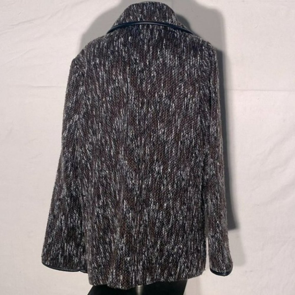 NORTHERN Reflections Brown Black Wool Blend Toggle Closure Pea Coat - Picture 8 of 13